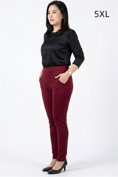 9108-5XL-F กางเกงสีแดงเลือดหมู เอว 29 ยืดได้ถึง 37 นิ้ว ขายาว 37 นิ้ว