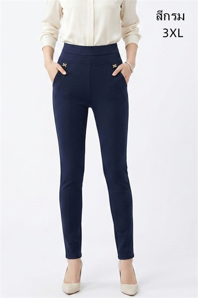 TH9108-3XL-B กางเกงสีกรม เอว 27 ยืดได้ถึง 35 นิ้ว ขายาว 35 นิ้ว