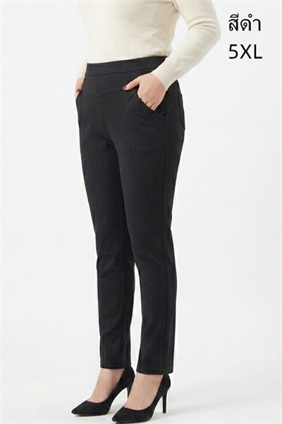 9108-5XL-A กางเกงสีดำ เอว 29 ยืดได้ถึง 37 นิ้ว ขายาว 37 นิ้ว