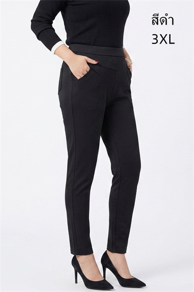 TH9108-3XL-A กางเกงสีดำ เอว 27 ยืดได้ถึง 33 นิ้ว ขายาว 36 นิ้ว
