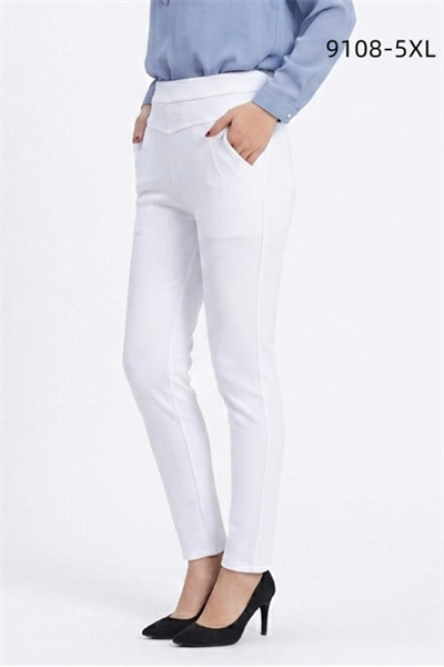 9108-5XL-N กางเกงสีขาว เอว 29 ยืดได้ถึง 37 นิ้ว ขายาว 37 นิ้ว
