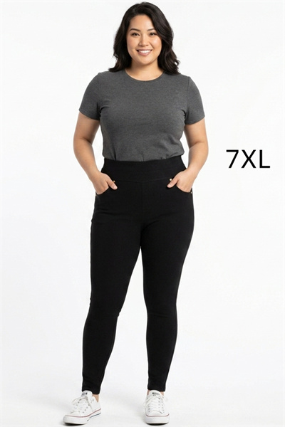 TB961-7XL กางเกงสกินนี่สีดำ เอว 37-40 นิ้ว  ขายาว 37 นิ้ว