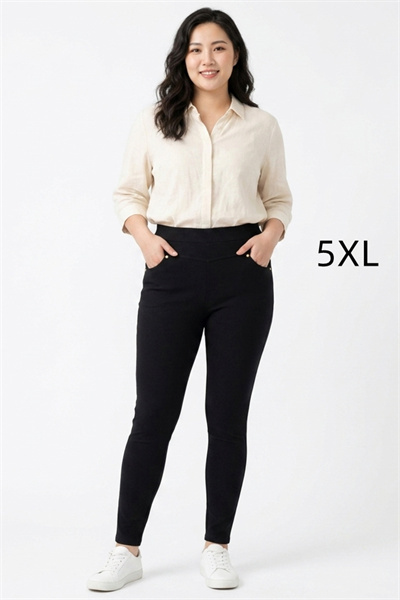 TB961-5XL กางเกงสกินนี่สีดำ  เอว 34-35 นิ้ว  ขายาว 37 นิ้ว