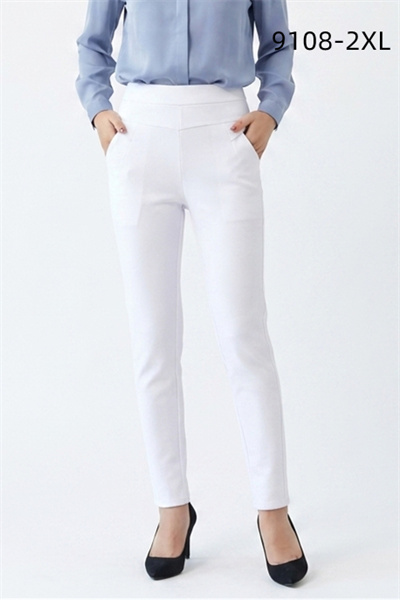 TH9108-2XL-N กางเกงสีขาว เอว 25 ยืดได้ถึง 32 นิ้ว ขายาว 36 นิ้ว