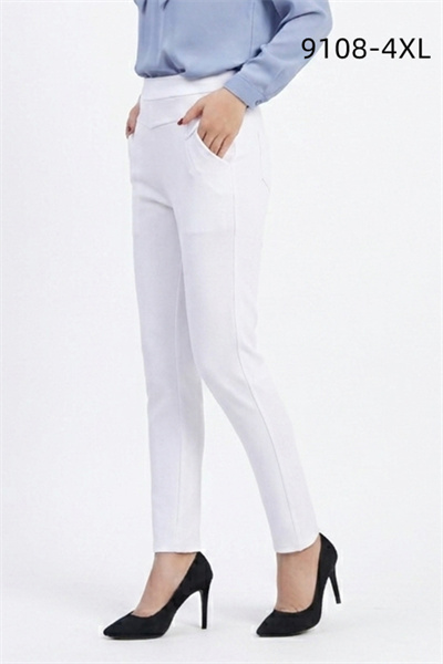 Tj9108-4XL-N กางเกงสีขาว เอว 28 ยืดได้ถึง 38 นิ้ว ขายาว 37 นิ้ว