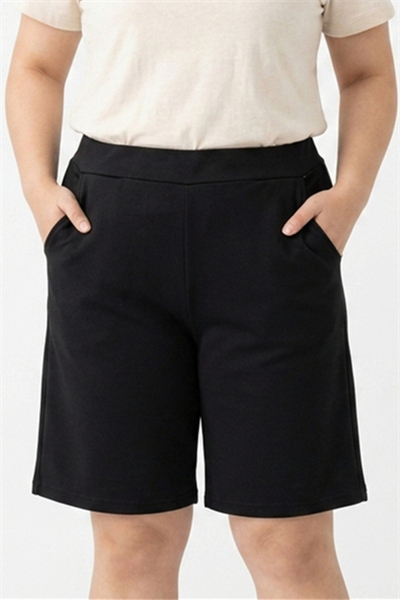 TK5188-5XL-A กางเกงสีดำ รอบเอวก่อนยืด 29 นิ้ว - ยืดสุด 44 นิ้ว ความยาว 19 นิ้ว
