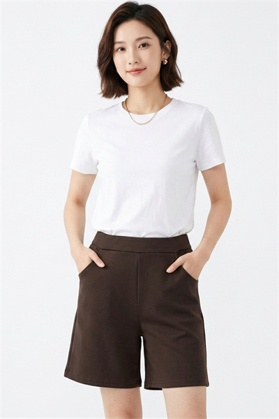 TK5188-5XL-C กางเกงสีน้ำตาล รอบเอวก่อนยืด 29 นิ้ว - ยืดสุด 44 นิ้ว ความยาว 19 นิ้ว