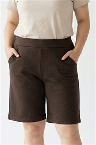 TK5188-5XL-C กางเกงสีน้ำตาล รอบเอวก่อนยืด 29 นิ้ว - ยืดสุด 44 นิ้ว ความยาว 19 นิ้ว