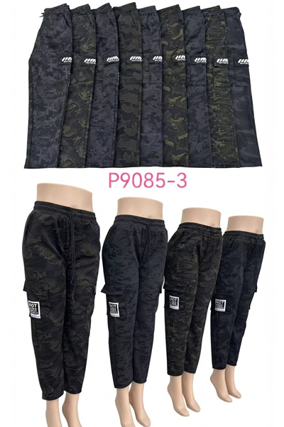 P9085-3 กางเกงทหารทรงขาจั้ม มีเชือกผูกรูดได้ มีกระเป๋า ขายคละลาย